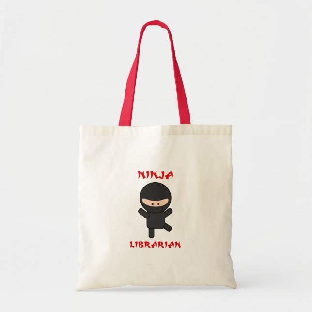 Bolsa Tote Bibliotecário de Ninja (liso) (Frente)
