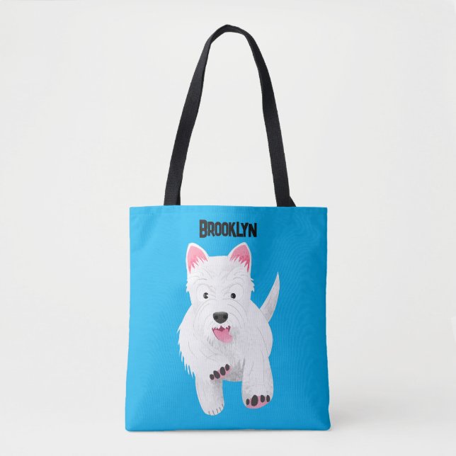 Bolsa Tote Bicho branco-branco da rodovia oeste terrivel (Frente)