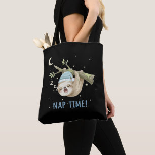 Bolsa Tote Bicho-Preguiça Fofo Dormindo "Hora da Soneca!" Des