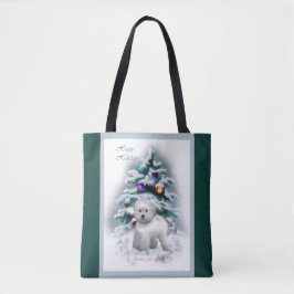 Bolsa Tote Bichon Frise Christmas