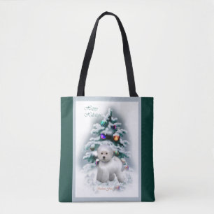 Bolsa Tote Bichon Frise Christmas