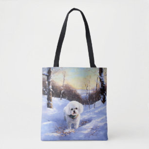 Bolsa Tote Bichon Frise Deixe-A Neve Natal