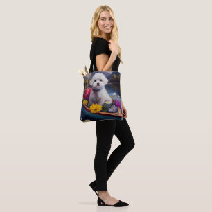 Bolsa Tote Bichon Frise em um Aliado: Uma Aventura Cênica