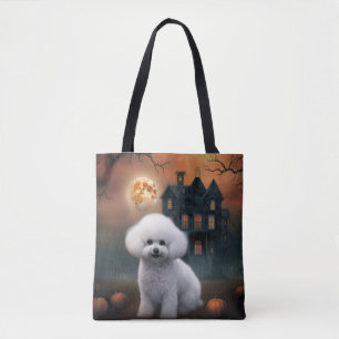 Bolsa Tote Bichon Frise Halloween Assustador