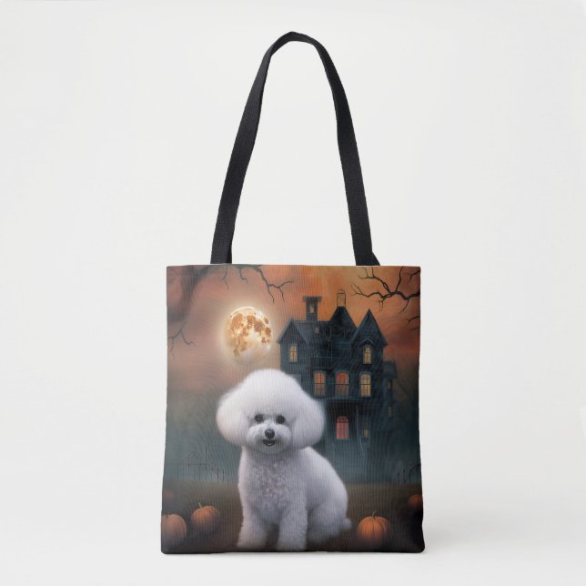 Bolsa Tote Bichon Frise Halloween Assustador (Frente)