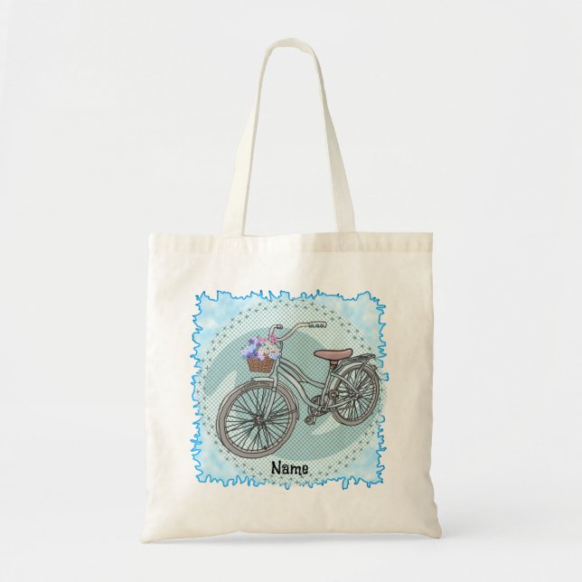 Bolsa Tote Bicicleta Azul  (Frente)