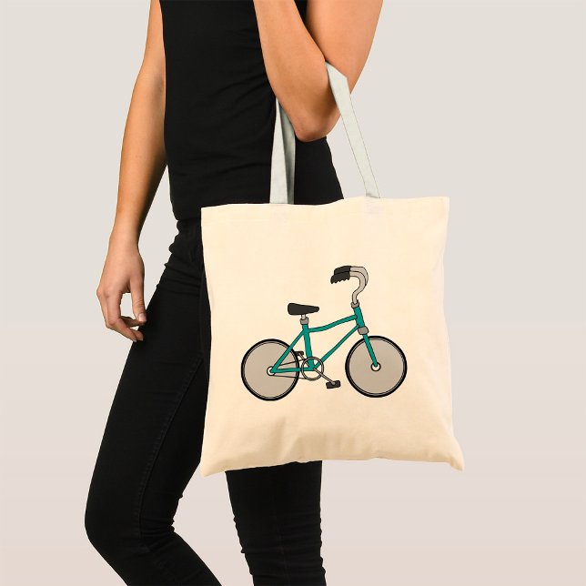 Bolsa Tote Bicicleta Azul Simples Bicicleta Retro (Criador carregado)