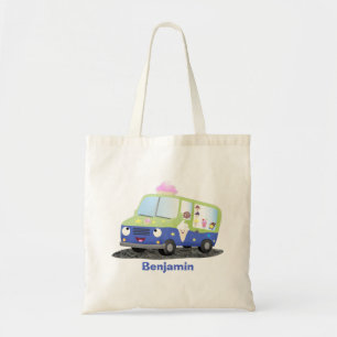 Bolsa Tote Bicicleta de caminhão de sorvete feliz