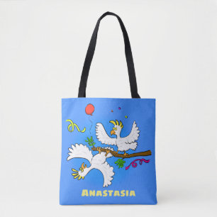Bolsa Tote Bicicleta de pássaros engraçados