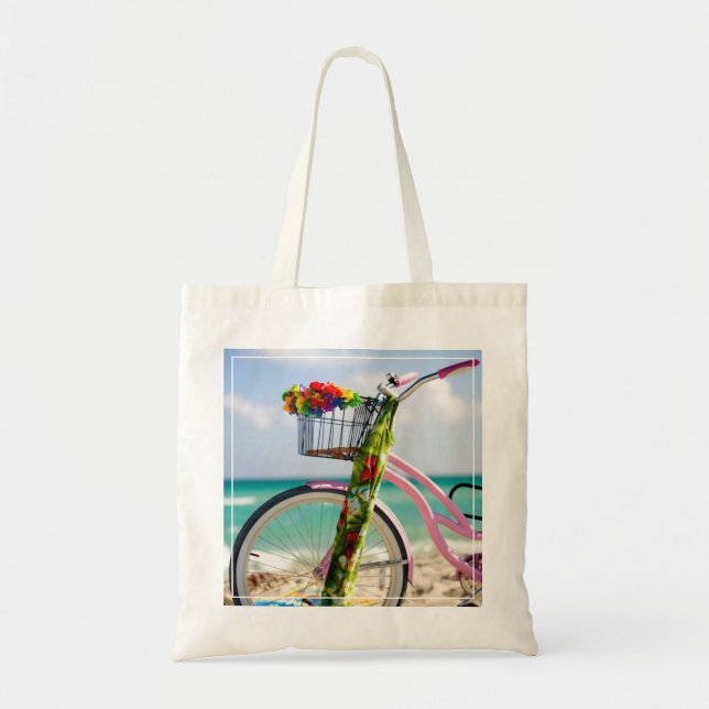 Bolsa Tote Bicicleta na praia | Miami, Florida (Frente)