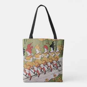Bolsa Tote Bicicleta Tandem Art Nouveau Vintage, Rolamentos