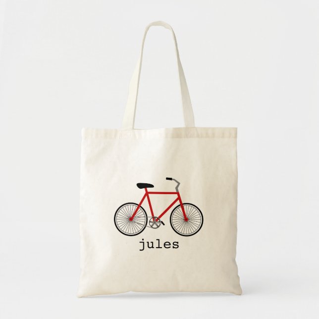 Bolsa Tote Bicicleta vermelha saco personalizado (Frente)