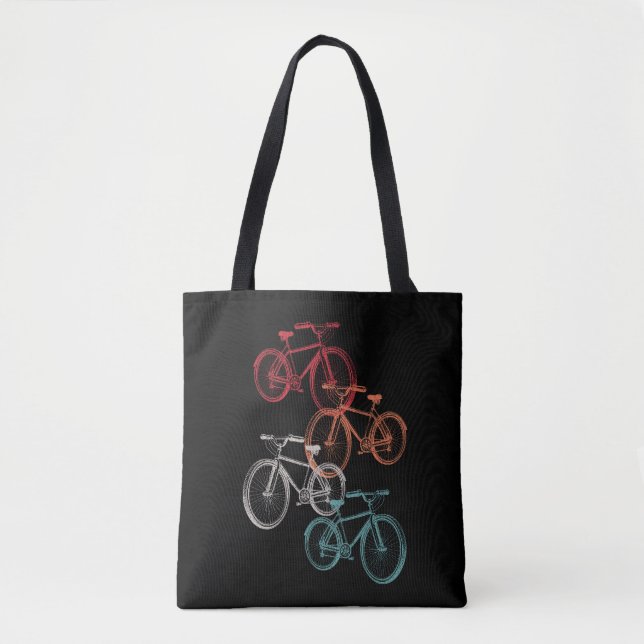 Bolsa Tote Bicicletas coloridas (Frente)