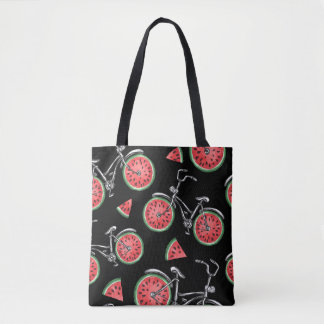 Bolsa Tote Bicicletas de roda de melancia, padrão de verão.
