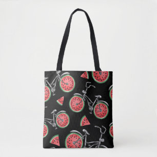 Bolsa Tote Bicicletas de roda de melancia, padrão de verão.