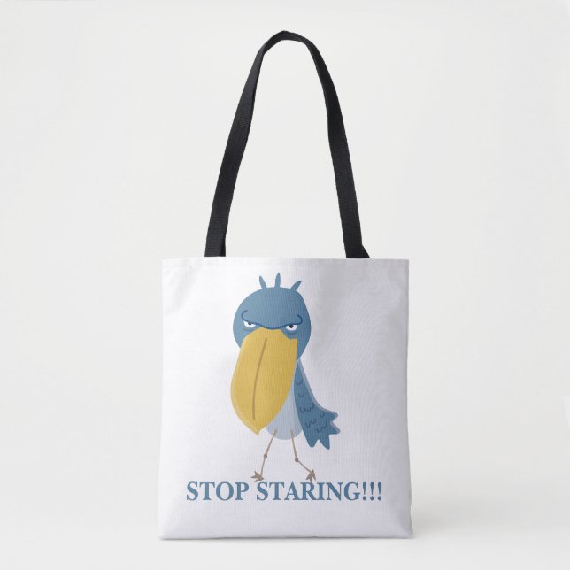 Bolsa Tote Bico-de-sapato engraçado Pare de olhar (Frente)