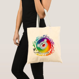 Bolsa Tote Bico desenho Arco-Íris Branco Leão