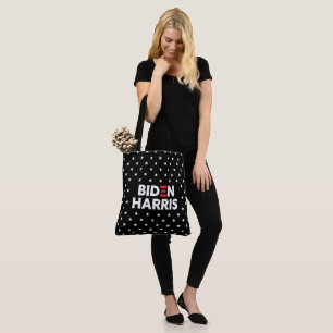 Bolsa Tote Biden / Harris Stars Padrão Preto e Branco