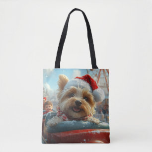 Bolsa Tote Biewer Terrier Cachorro Montanha-russa Natal