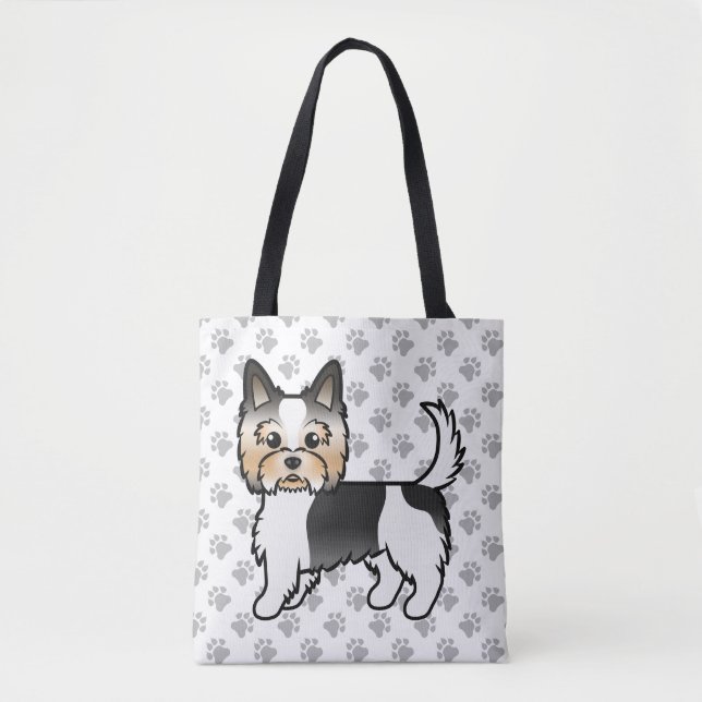 Bolsa Tote Biewer Terrier Yorkshire Terrier Cão & Patas (Frente)