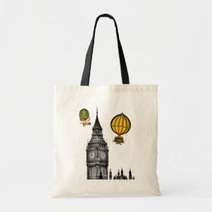 Bolsa Tote Big Ben e Vintage Hot Air Balloons