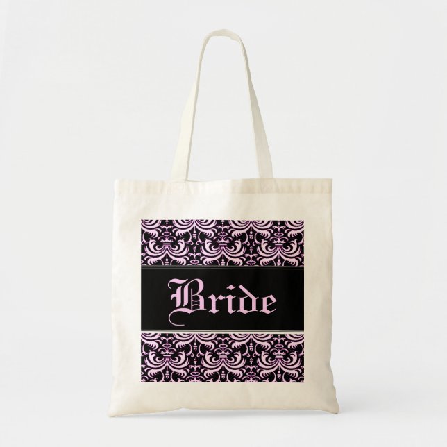 Bolsa Tote Big Bold Damask (Rosa) (Casamento) (Frente)