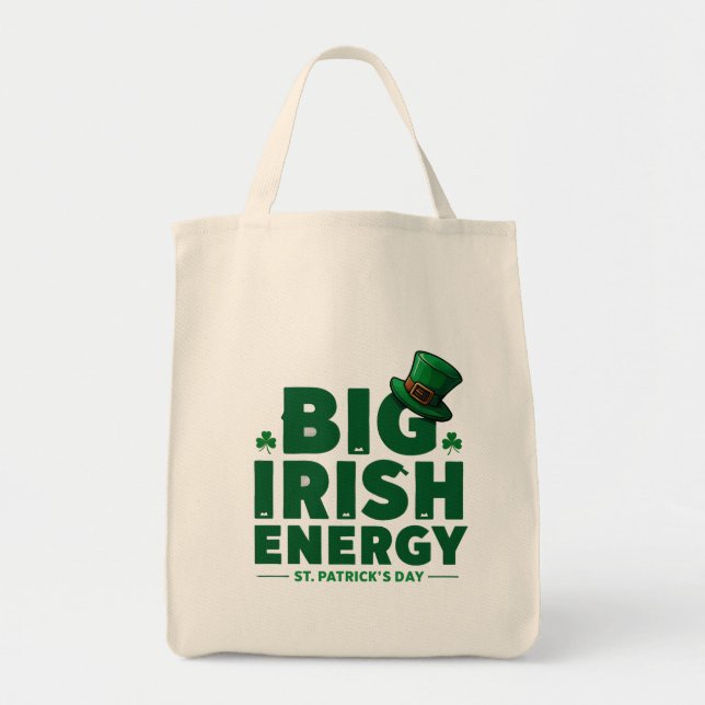 Bolsa Tote Big Irish Energy Tote Bag | Dia de Patrick, Rua en (Frente)