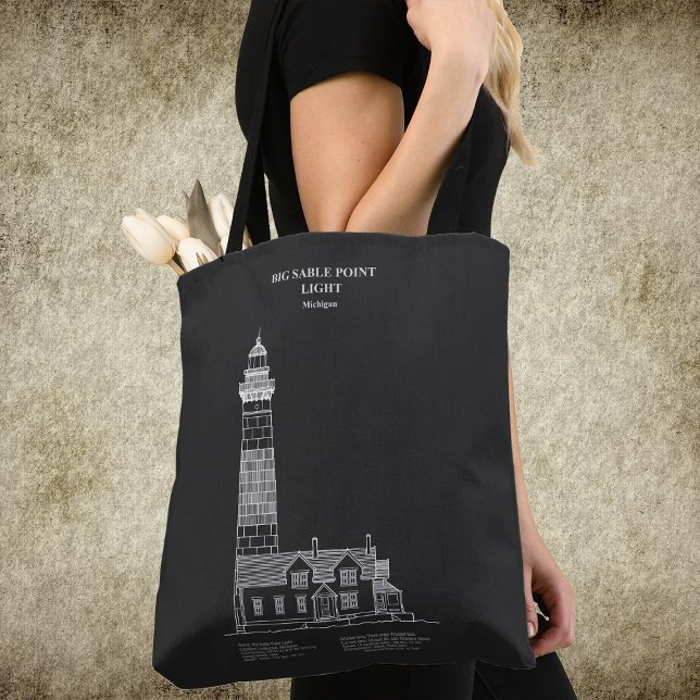 Bolsa Tote Big Sable Point Lighthouse - Michigan – PD (Big Sable Point Lighthouse - Michigan – PD. Tote Bag)