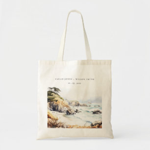 Bolsa Tote Big Sur, Califórnia, Paisagem de Aquarela Casament