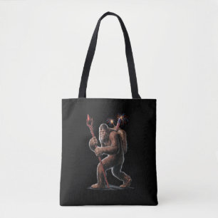 Bolsa Tote Bigfoot Fogos de Artifício 4 de Julho Bandeira dos
