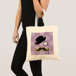 Bolsa Tote bigode, bigode, bigode, monóculo, chapéu de bolich