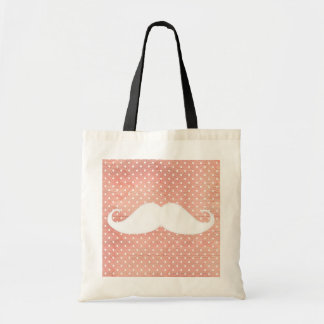 Bolsa Tote Bigode branco engraçado no teste padrão de