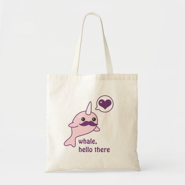 Bolsa Tote Bigode Narwhal (Frente)