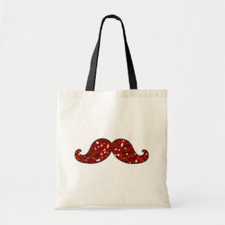 BOLSA TOTE BIGODE VERMELHO ENGRAÇADO BRILHO IMPRESSO