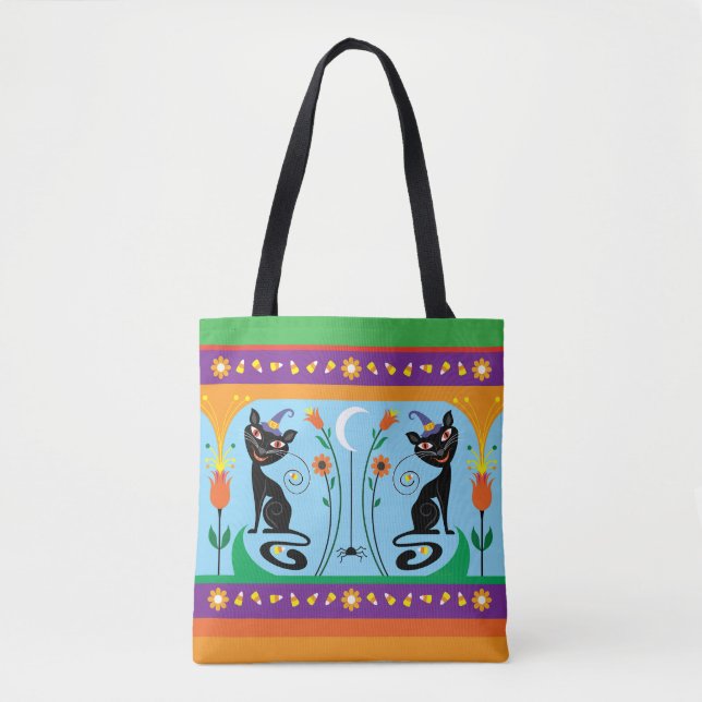 Bolsa Tote Bigodes Doces e Flores Assustadoras (Frente)