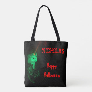 Bolsa Tote Biker Billy Halloween Black e Red Trick ou Treche