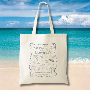 Bolsa Tote Bikinis Desenhados à Mão & Martinis Festa de Despe