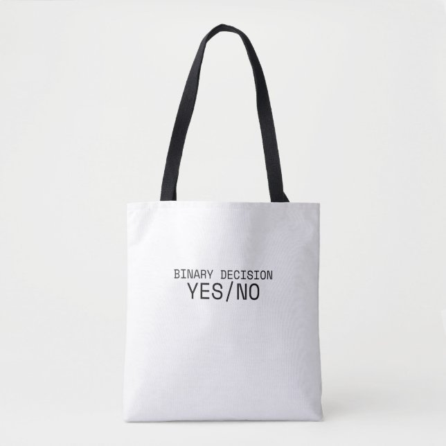 Bolsa Tote Binary Decision Yes No Minimalist Canvas (Frente)