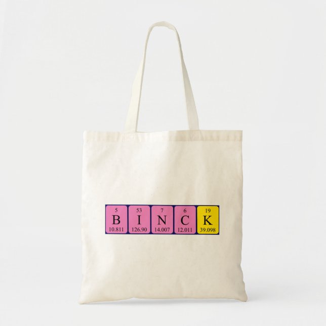 Bolsa Tote Binck periódico nome da mesa tote saco (Frente)