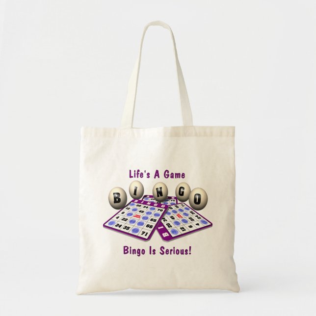 Bolsa Tote Bingo: A vida é um jogo (Frente)