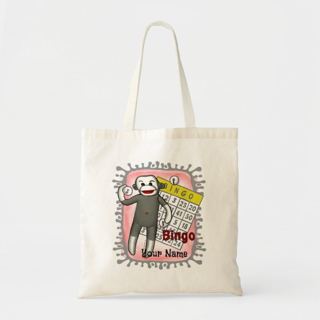 Bolsa Tote Bingo do Macaco de Meia  (Frente)