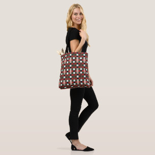 Bolsa Tote Bingo Negro e Vermelho Padrão