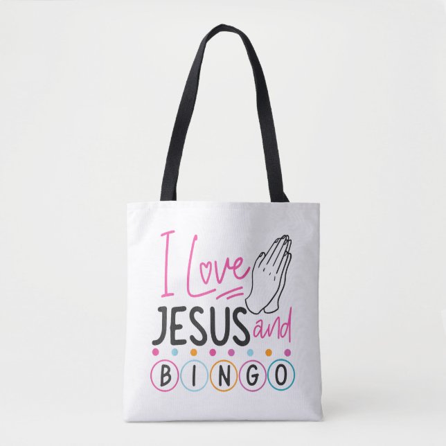 Bolsa Tote Bingo Player Jesus Faith Christian Adoro Jesus An (Frente)
