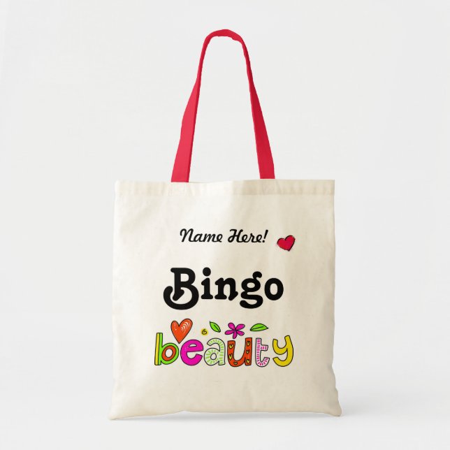 Bolsa Tote Bingo Player Personalizado de Nome Personalizado (Frente)