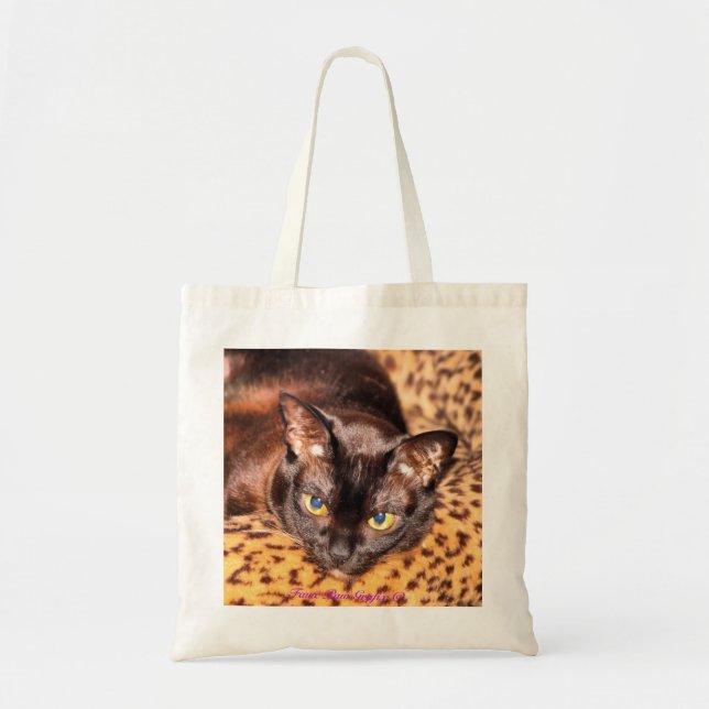 Bolsa Tote Birmanês na cama do gato de leopardo (Frente)