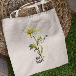 Bolsa Tote Birth Flower Month April Daisy Name