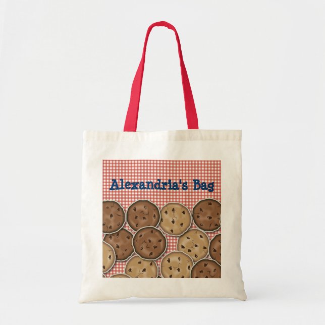 Bolsa Tote Biscoitos customizáveis dos pedaços de chocolate (Frente)