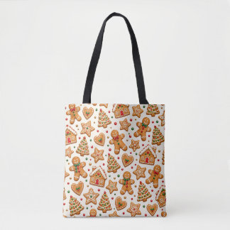 Bolsa Tote Biscoitos de Gengibre em Aquarela e Guloseimas de