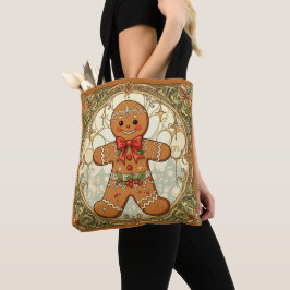 Bolsa Tote Biscoitos de Gengibre Natal Festivo
