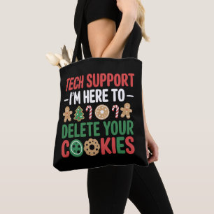 Bolsa Tote Biscoitos de Natal de Suporte Técnico Divertido Tr